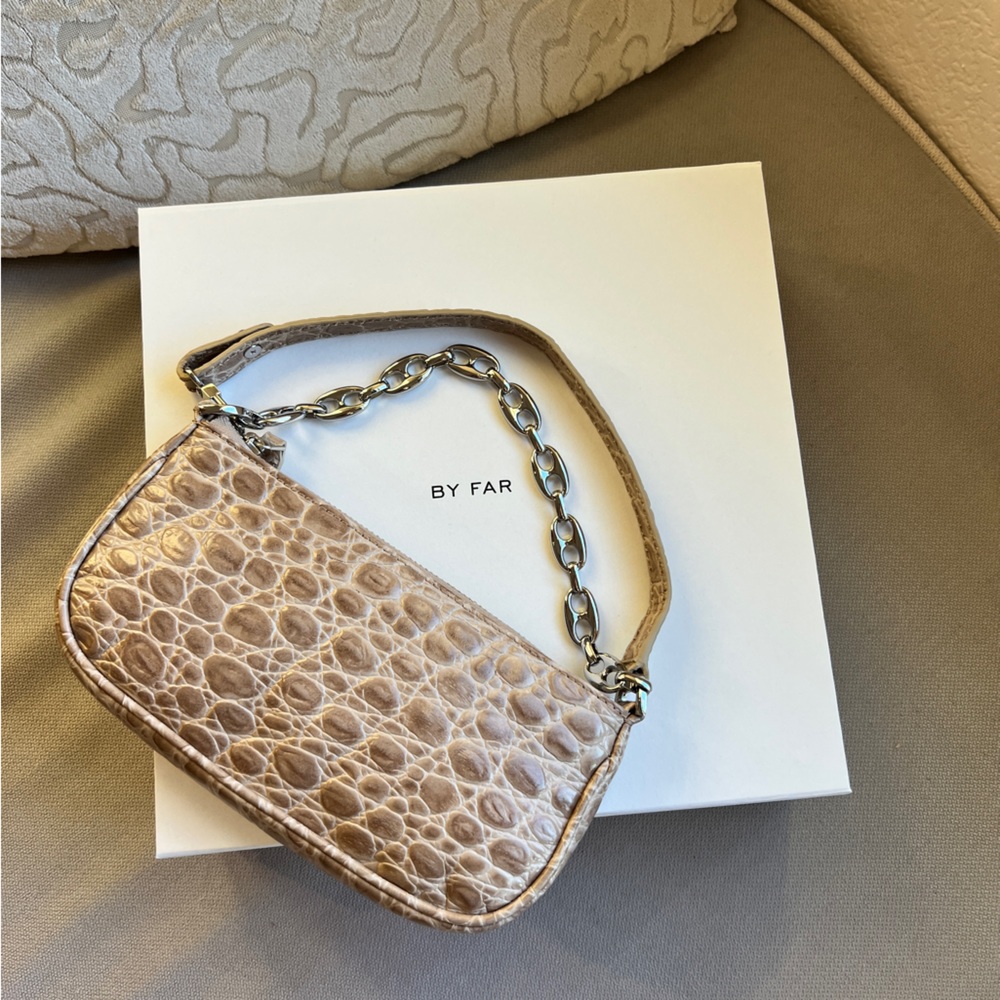 BY FAR Croco-embossed Design Shoulder Bag (Brand New)